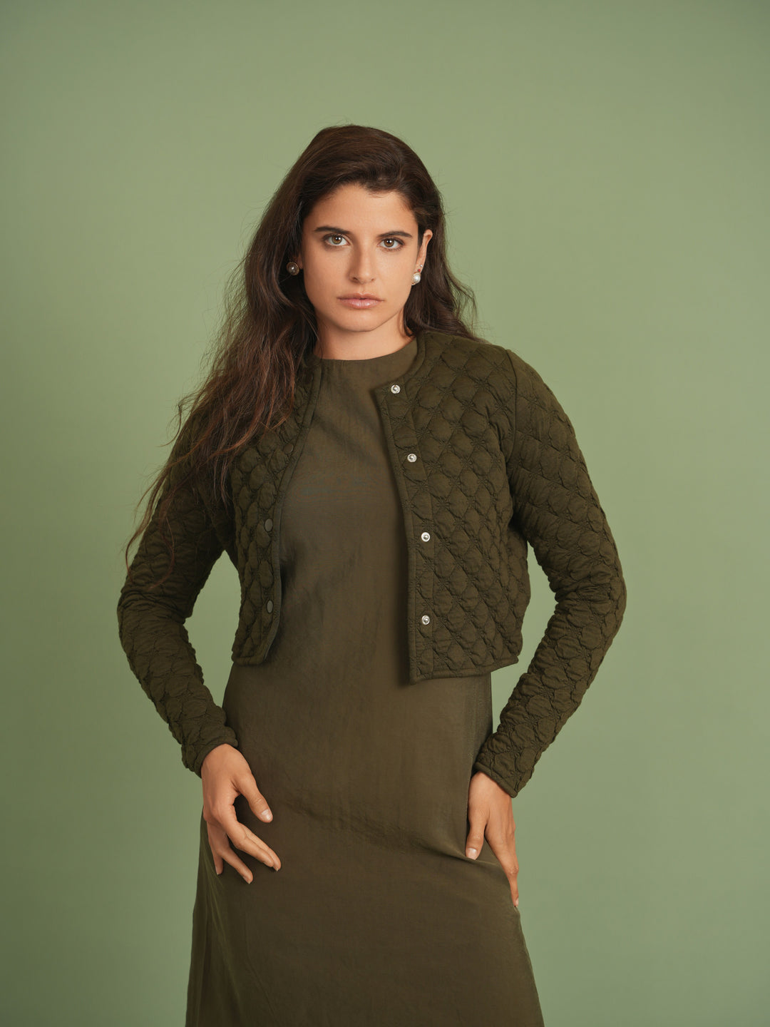 dress high low jumper - olive