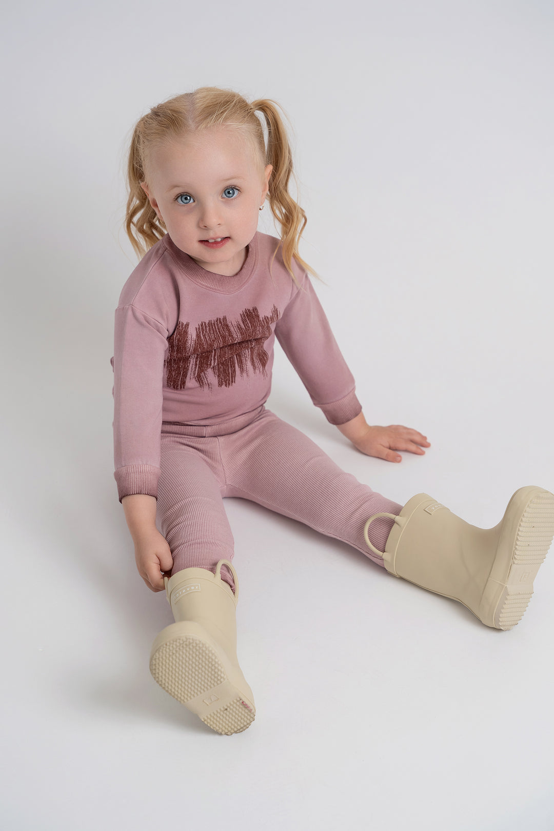 set outfit geo washed top and legging - rose