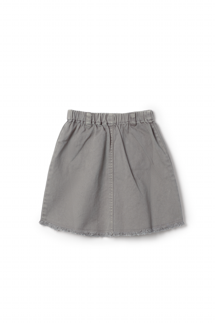 skirt denim scalloped pocket - grey