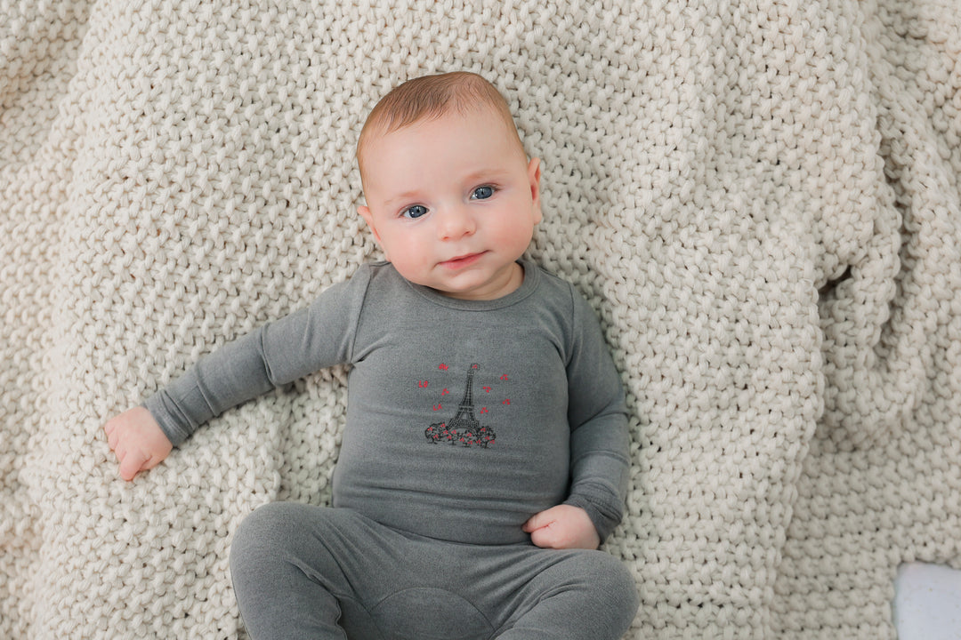 footie eiffel tower print - grey mix