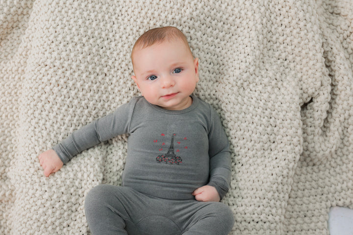 footie eiffel tower print - grey mix