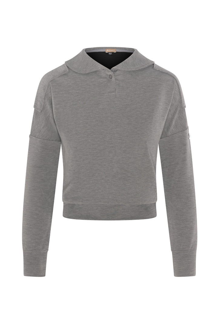top l/s sailor collared sweatshirt - grey mix