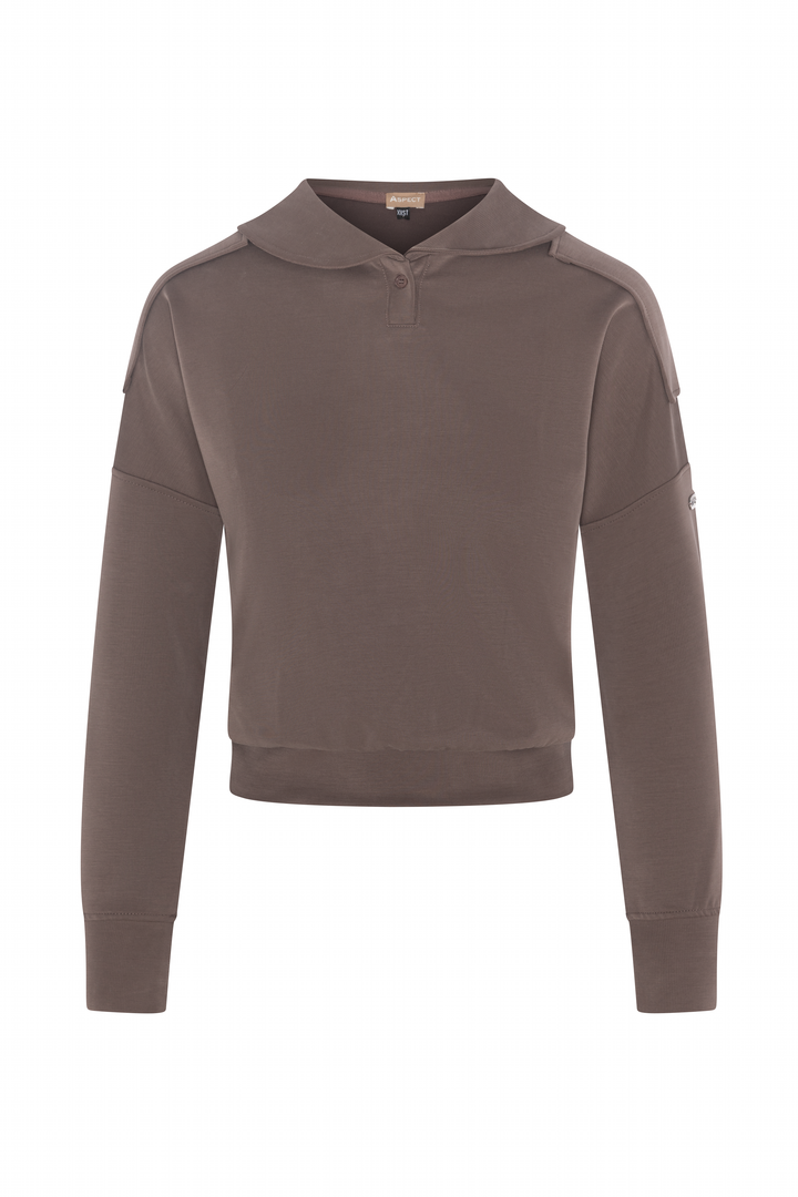 top l/s sailor collared sweatshirt - mocha