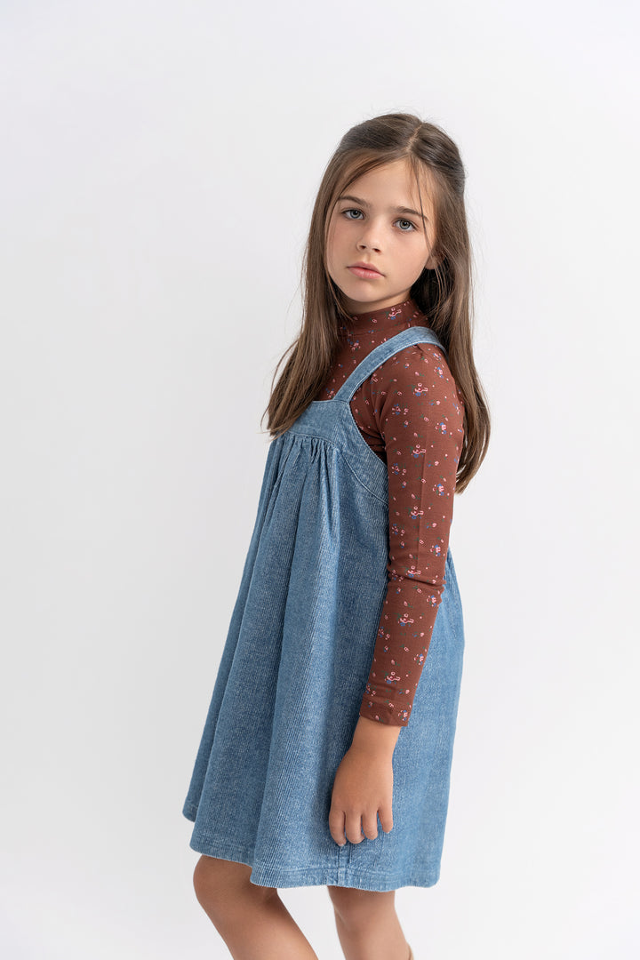 dress ribbed corduroy crossback jumper - light denim