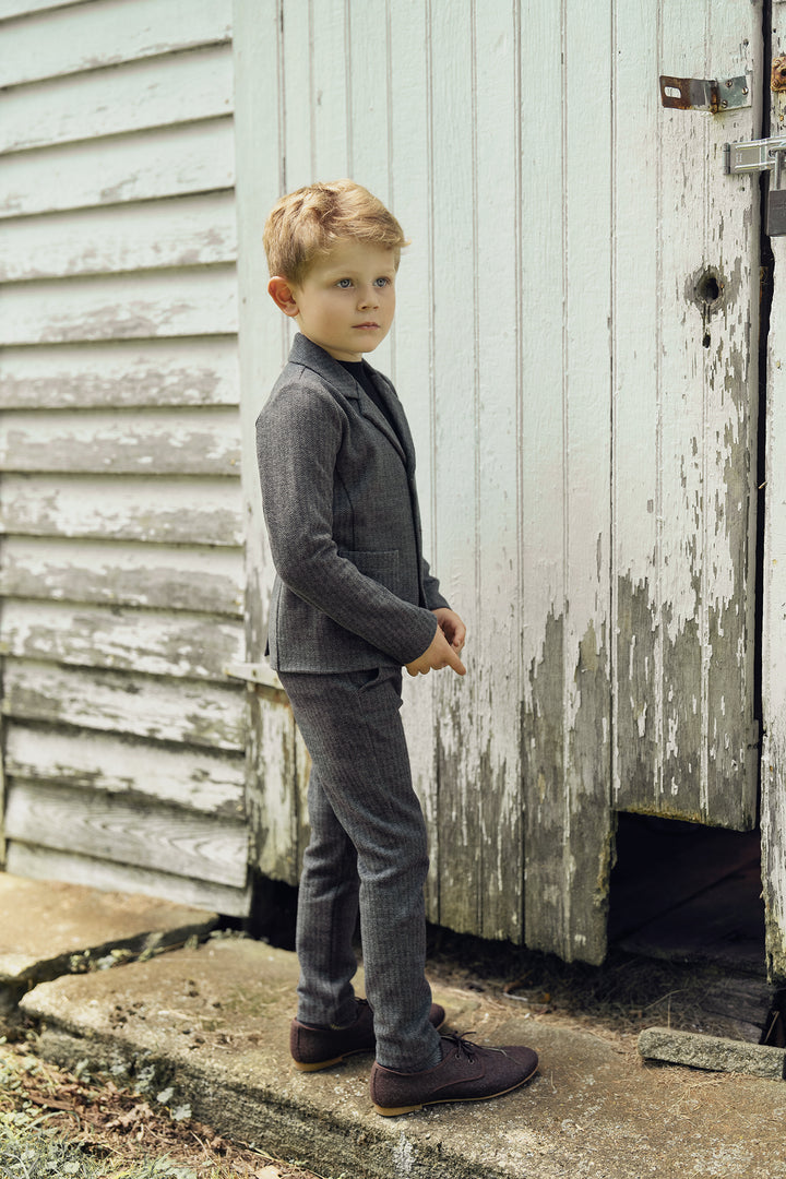 blazer herringbone - black