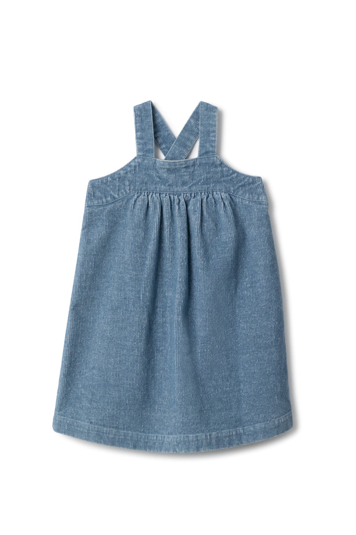 dress ribbed corduroy crossback jumper - light denim