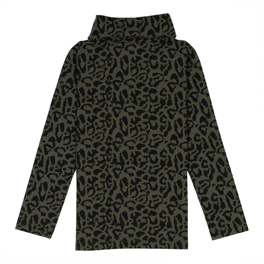 top l/s turtleneck leopard - khaki leopard