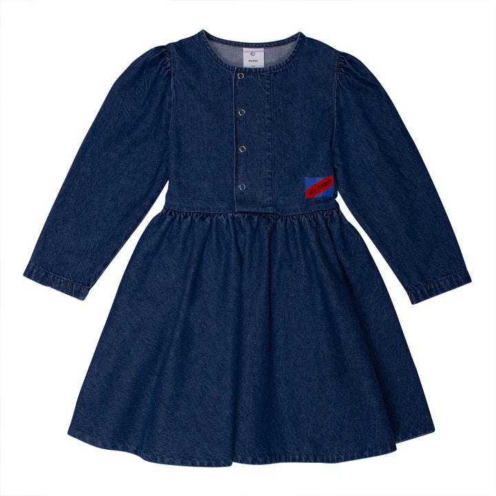 dress double buttons logo - indigo medium wash