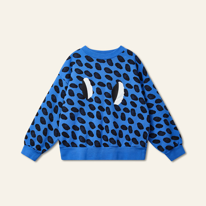 top l/s dash eyes sweatshirt - true blue/black