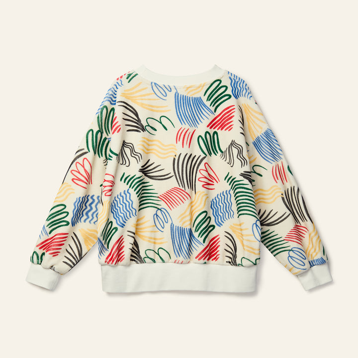 top l/s velour mini allegro sweatshirt - allegro ecru