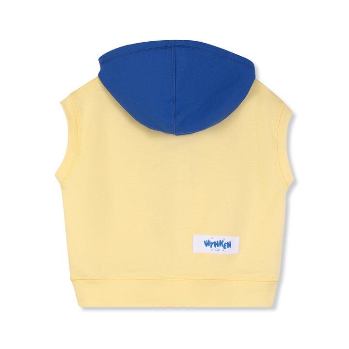 vest color block sweatshirt with hood - pale lemon