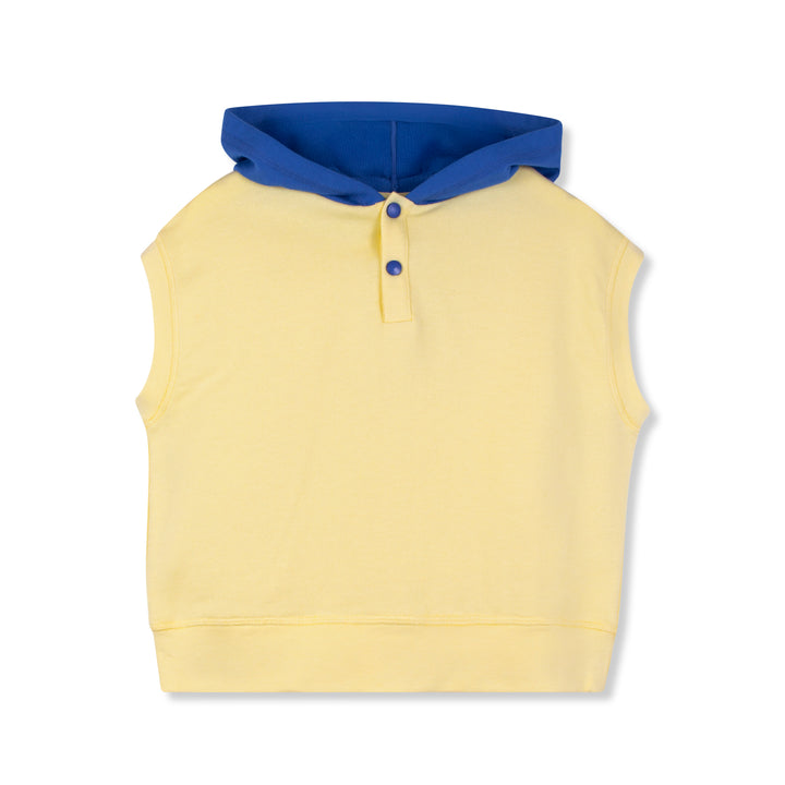 vest color block sweatshirt with hood - pale lemon