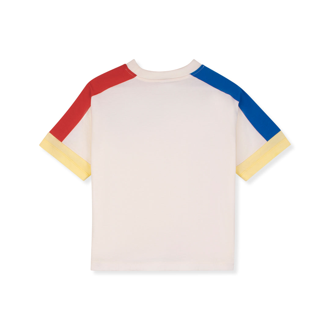 tee s/s color block - ecru
