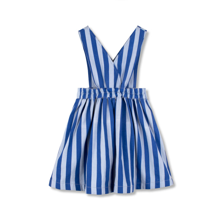 dress button pinafore jumper - art blue stripe