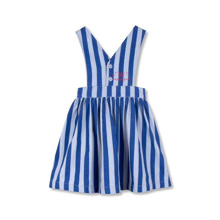 dress button pinafore jumper - art blue stripe