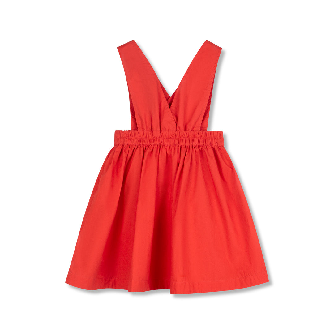 dress button pinafore jumper - red