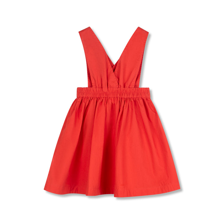 dress button pinafore jumper - red