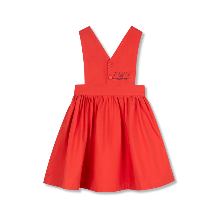 dress button pinafore jumper - red