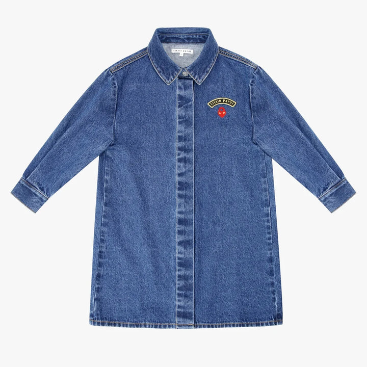 dress denim logo shirt style - blue denim