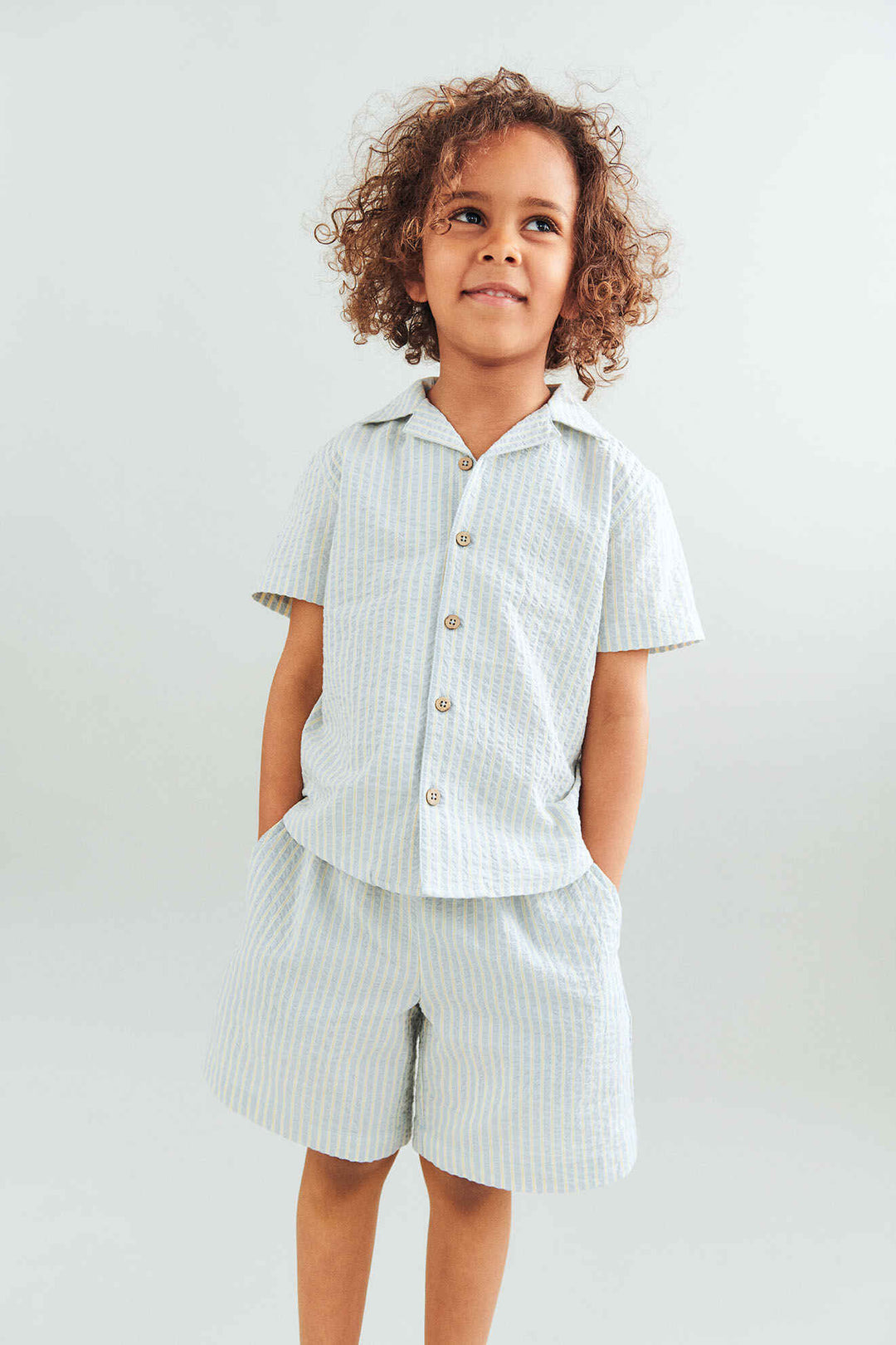 shirt s/s double striped - summer sky stripe