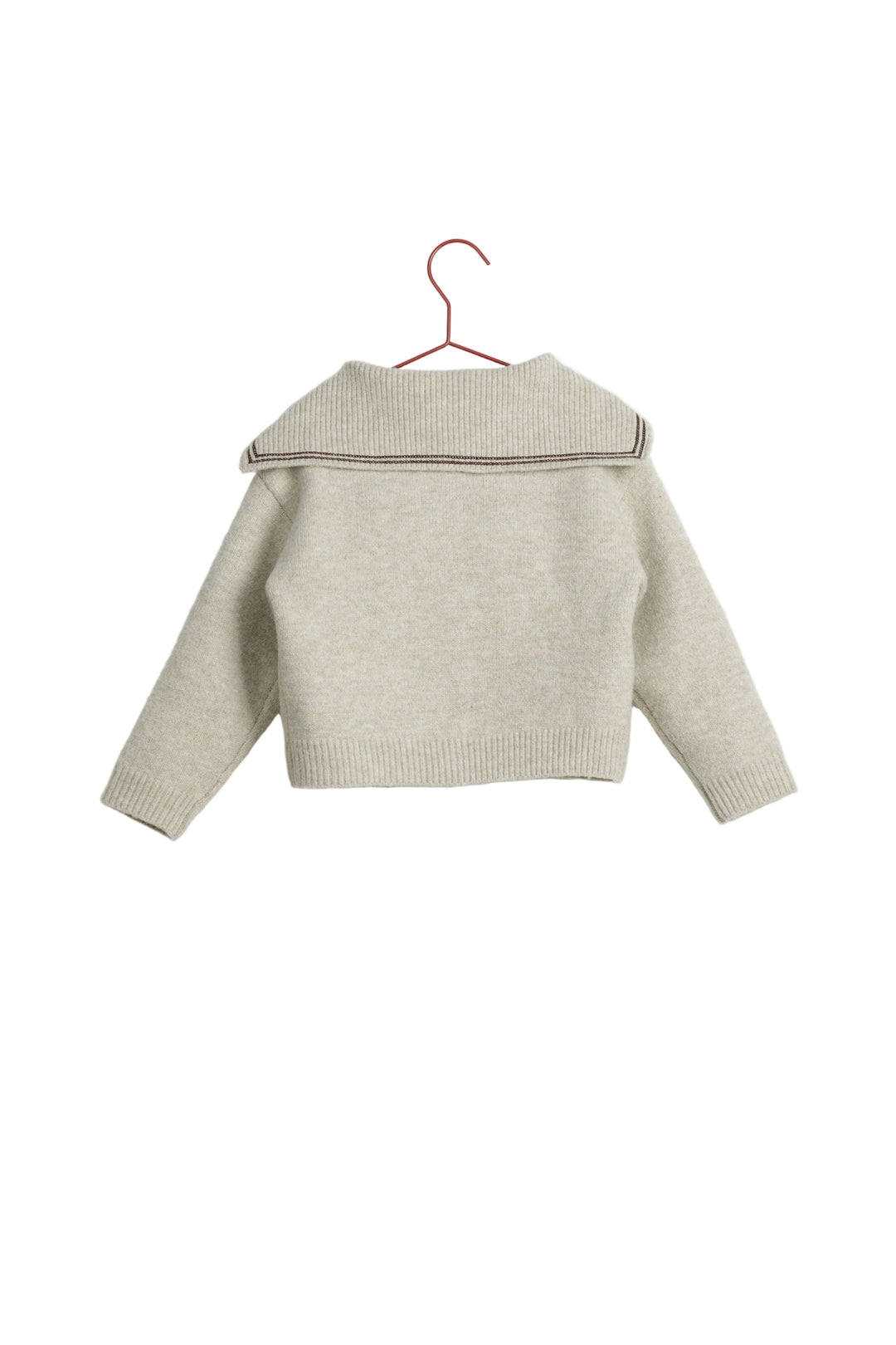 top l/s knit sailor collar button sweater - wheat