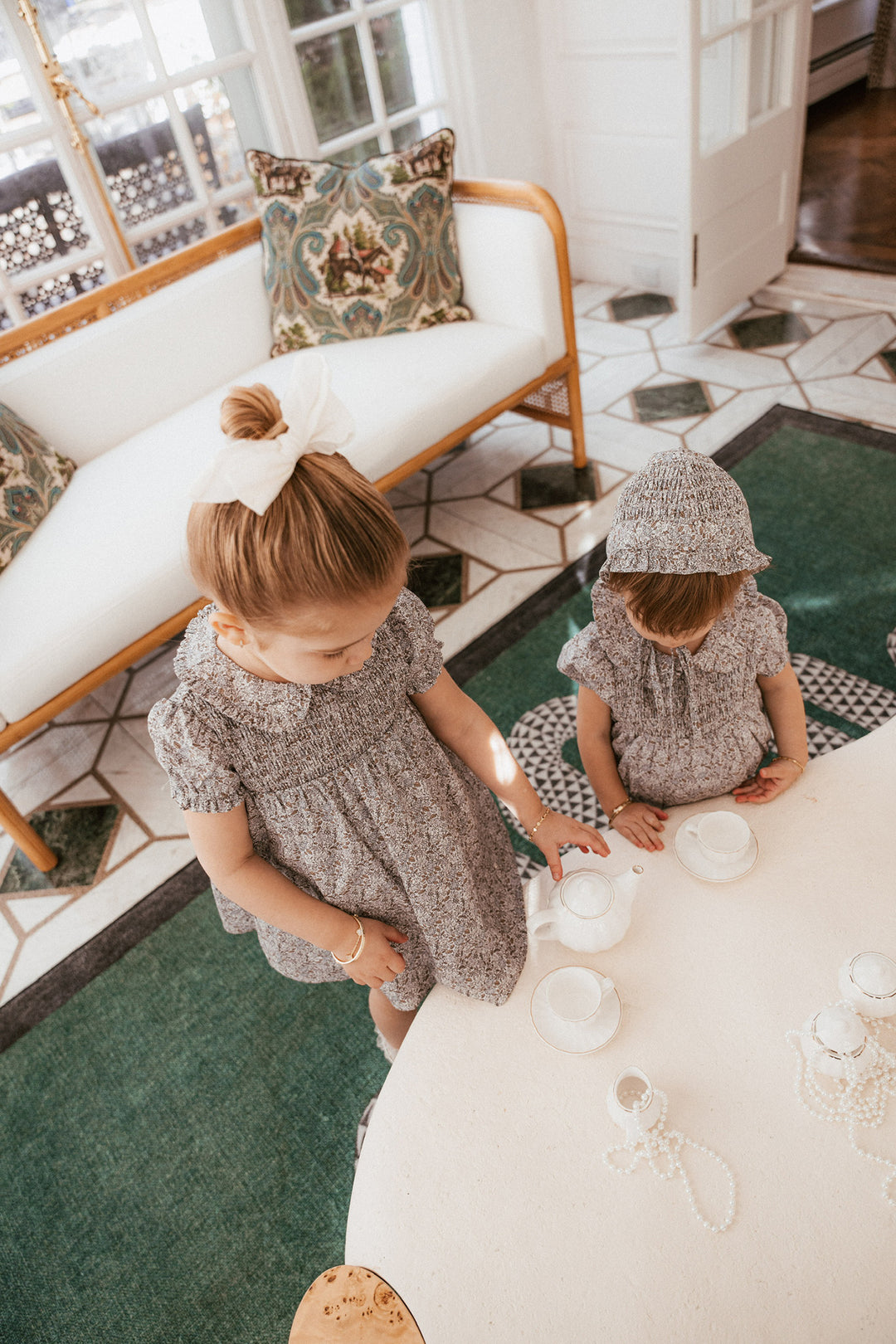 dress whitmore smocked top floral with collar - lilac floral