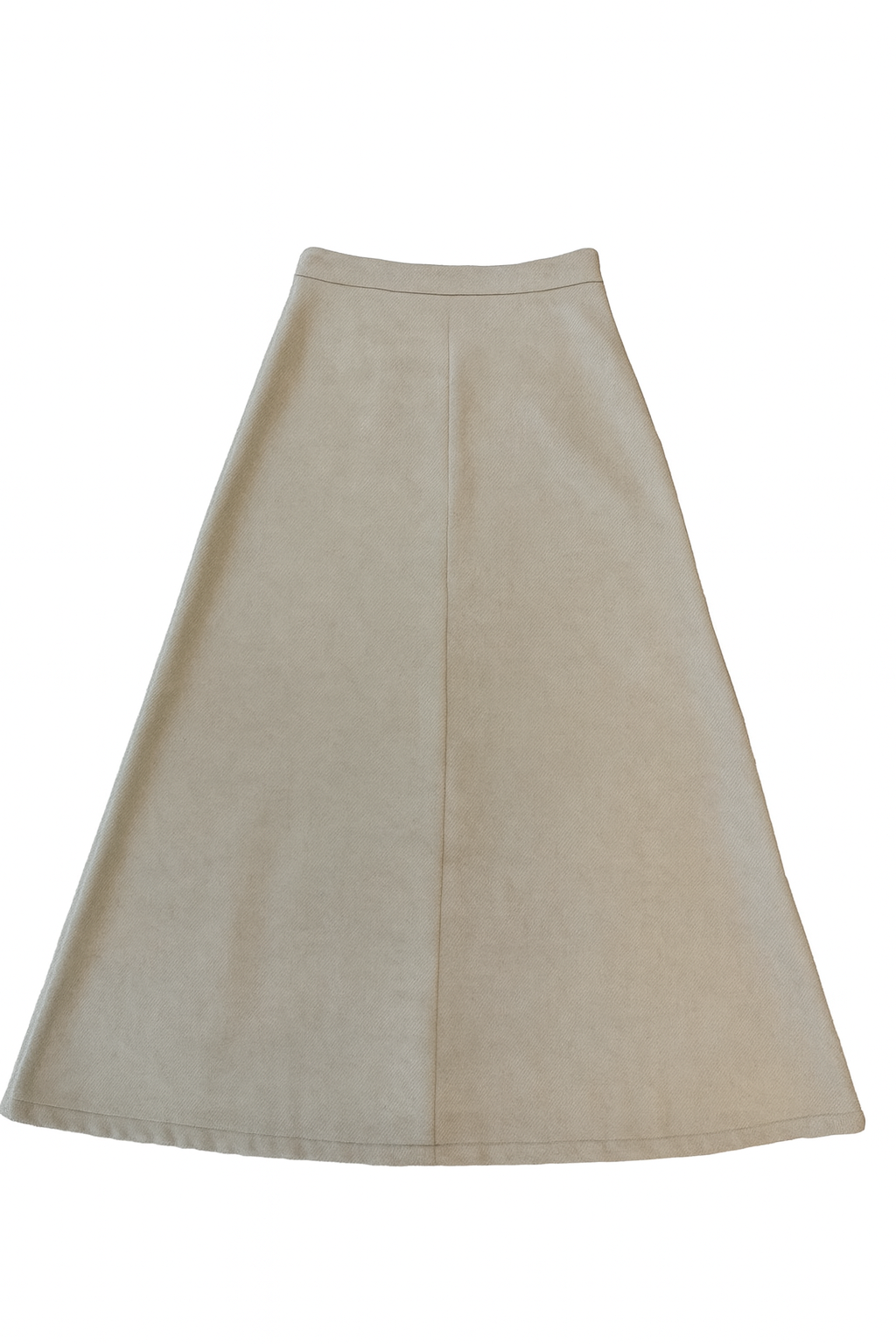 skirt wool a line with zipper pocket - cream