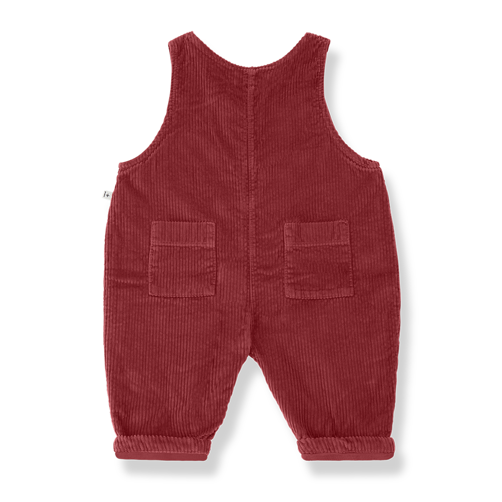 one piece corduroy long overalls - fiamma red