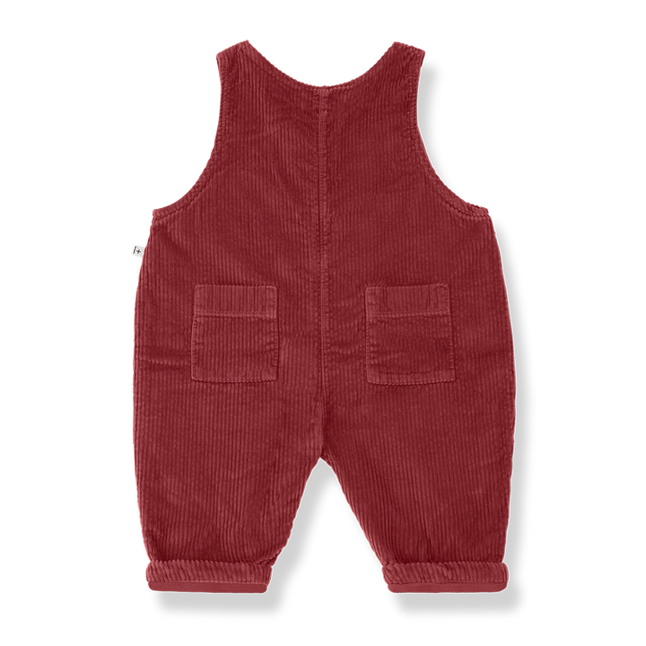 one piece corduroy long overalls - fiamma red
