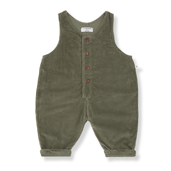 one piece corduroy long overalls - khaki