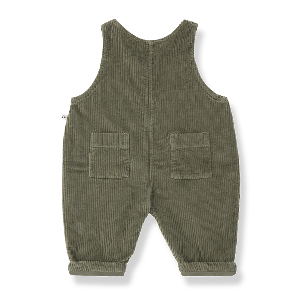 one piece corduroy long overalls - khaki