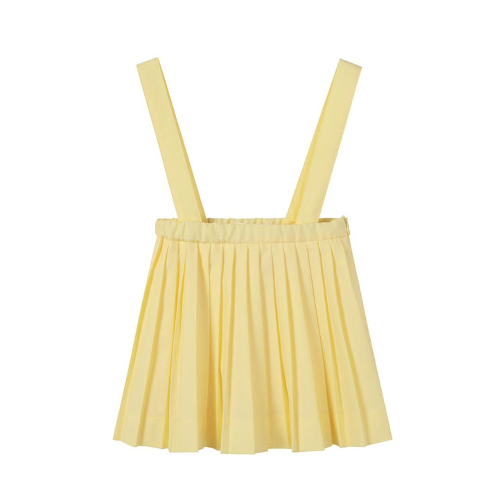 skirt pleated suspender - yellow