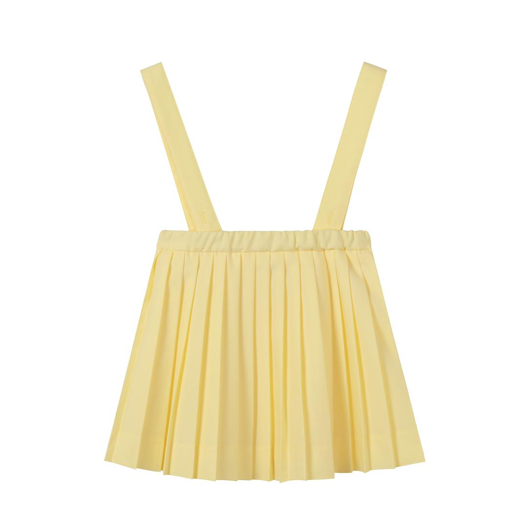 skirt pleated suspender - yellow