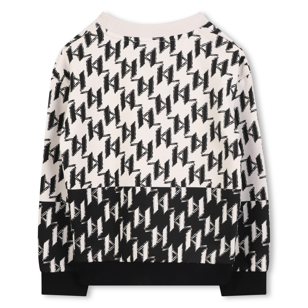 top l/s logo print sweater - black stone-m92