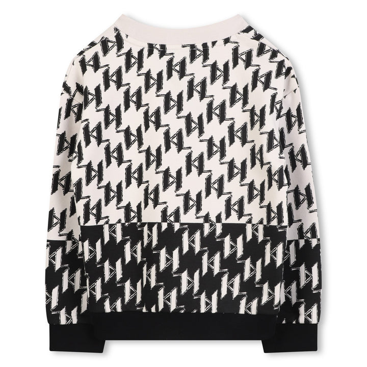 top l/s logo print sweater - black stone-m92