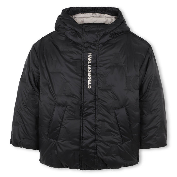jacket logo print puffer - black-09b