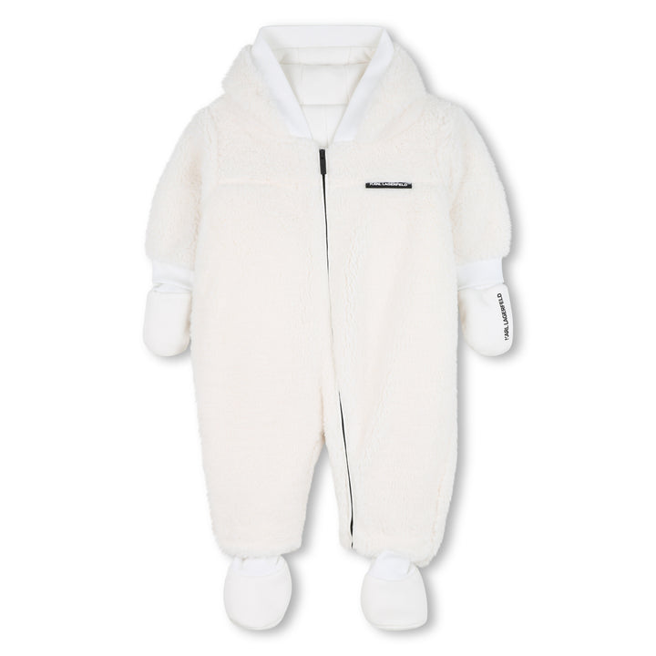 snowsuit sherpa zipper with gloves and booties - off white-195