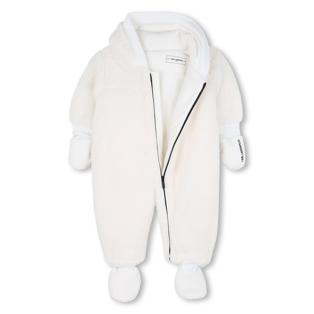 snowsuit sherpa zipper with gloves and booties - off white-195