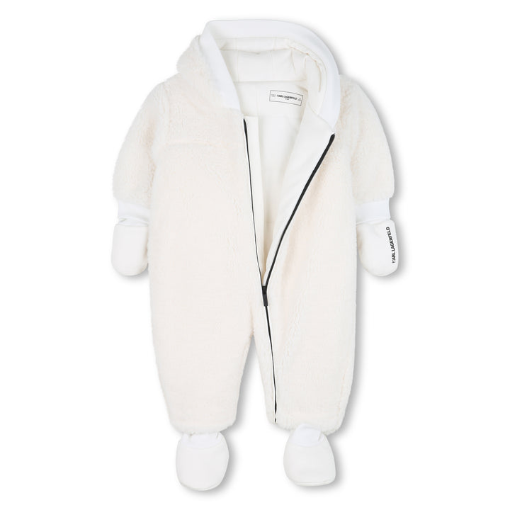 snowsuit sherpa zipper with gloves and booties - off white-195