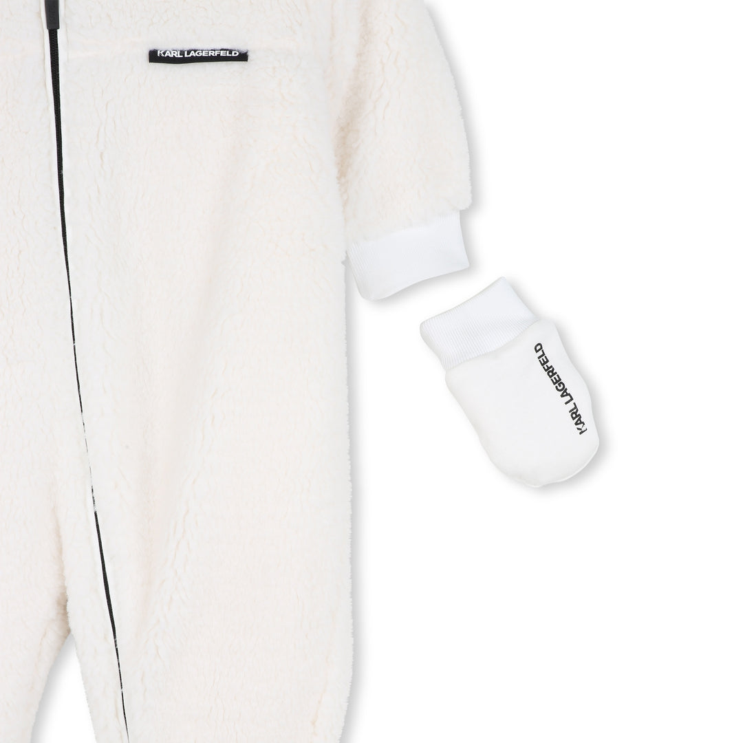 snowsuit sherpa zipper with gloves and booties - off white-195