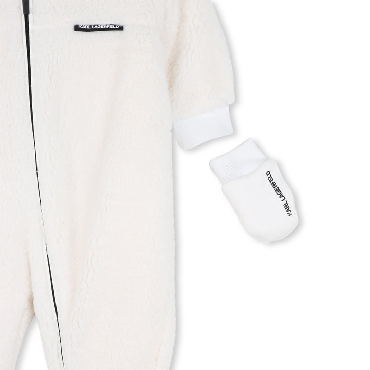 snowsuit sherpa zipper with gloves and booties - off white-195