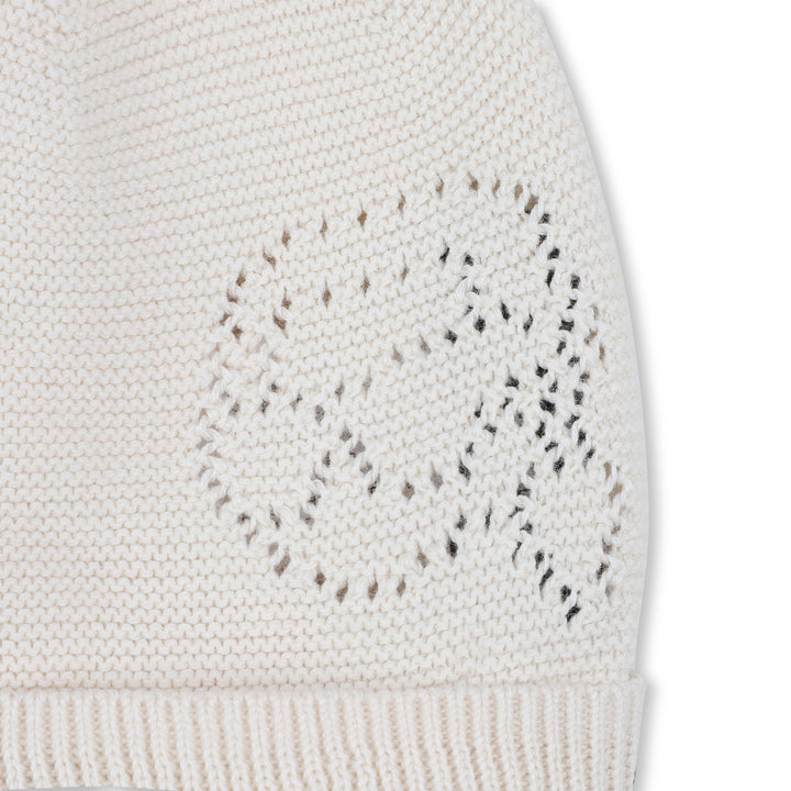 hat logo knit beanie - off white-195