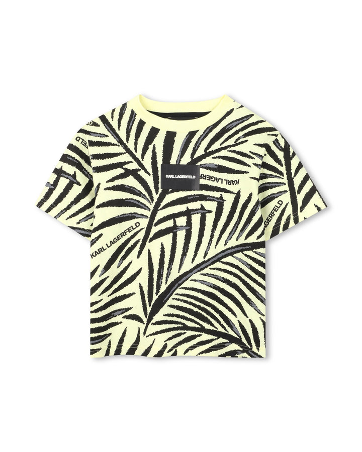 tee s/s leaf print logo - wax yellow-556