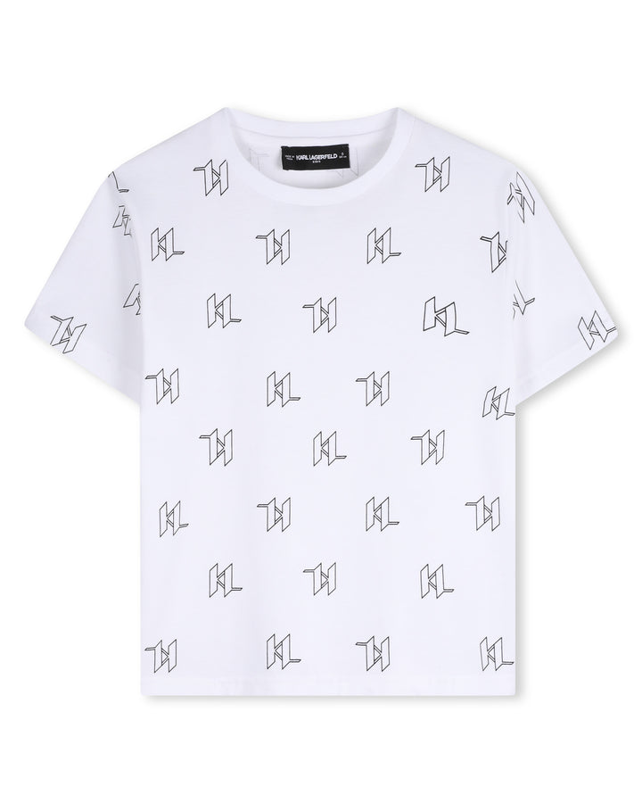 tee s/s allover logo - white-10p