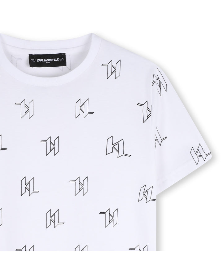 tee s/s allover logo - white-10p
