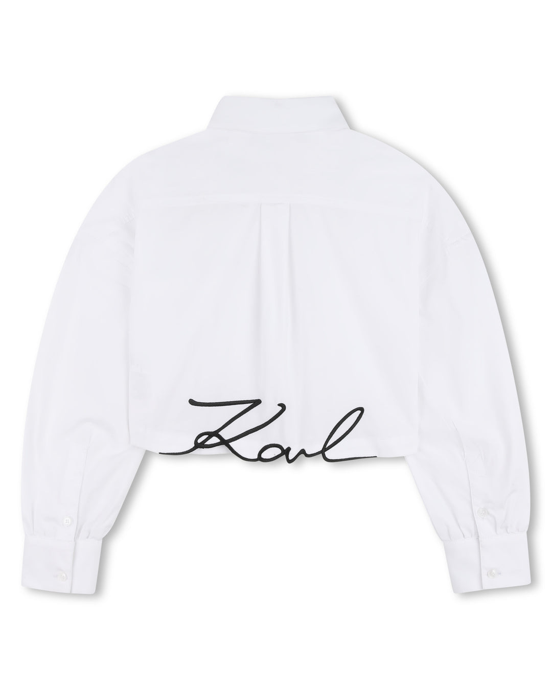 shirt l/s cropped logo blouse - white-10p