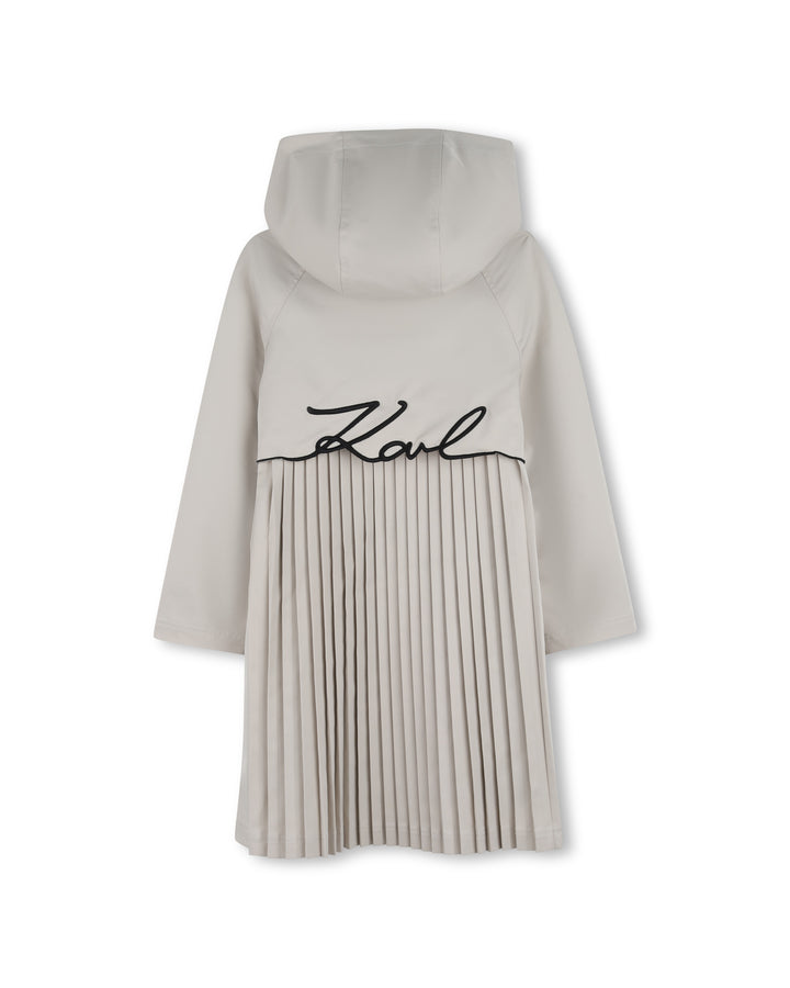 jacket double breasted trench with hood - pale stone-192