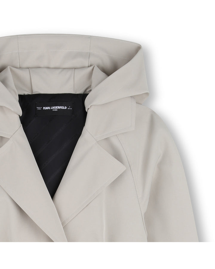 jacket double breasted trench with hood - pale stone-192