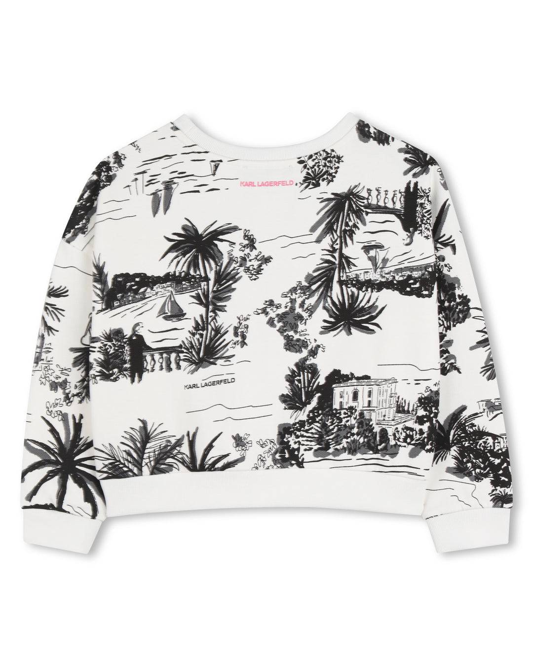 top l/s tropical logo sweatshirt - off white black-n70
