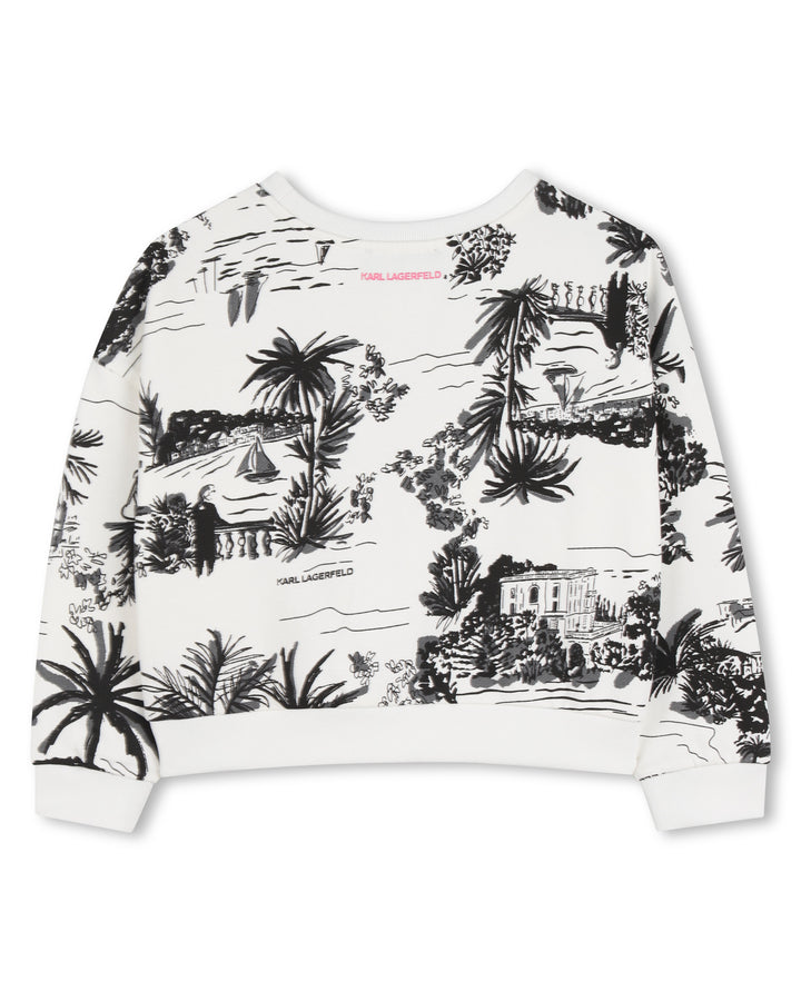 top l/s tropical logo sweatshirt - off white black-n70